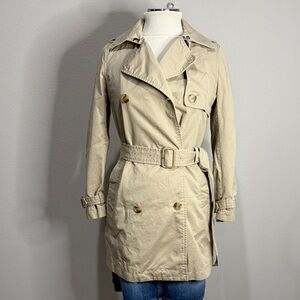 Gap Tan Belted Trench Coat Med Weight  Size XSP